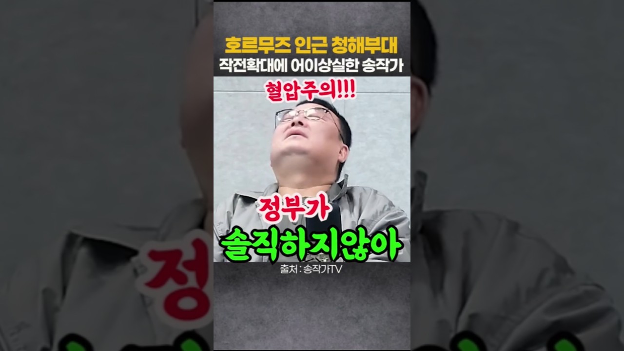 호르무즈 인근 청해부대 작전확대 검토에 어이상실한 송작가 #뉴스채널