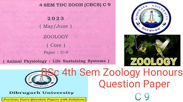 BSc 4th semester zoology honours question paper c 9 animal psychology Dibrugarh University 2023