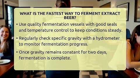 What Is The Fastest Way To Ferment Extract Beer? - The Pint Guy
