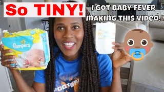 Pampers Swaddlers Review (Blanket Soft)|Trying TINY disposable Diapers (PAMPERS) BABY FEVER!!!