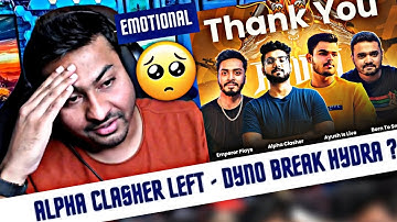 Dynamo Emotional 🥹Break Hydra ? | Alpha Clasher Hydra Members left