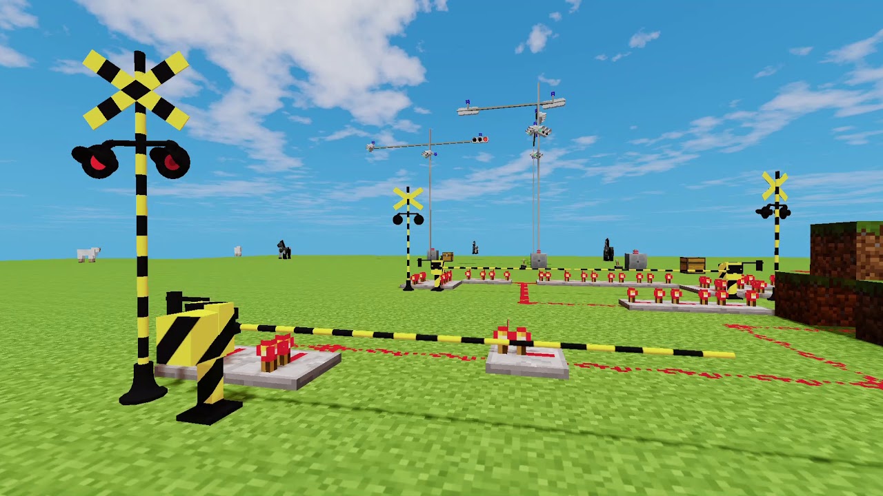 minecraft rtm2 masa300さんの踏切パックをいれてみました。 - YouTube