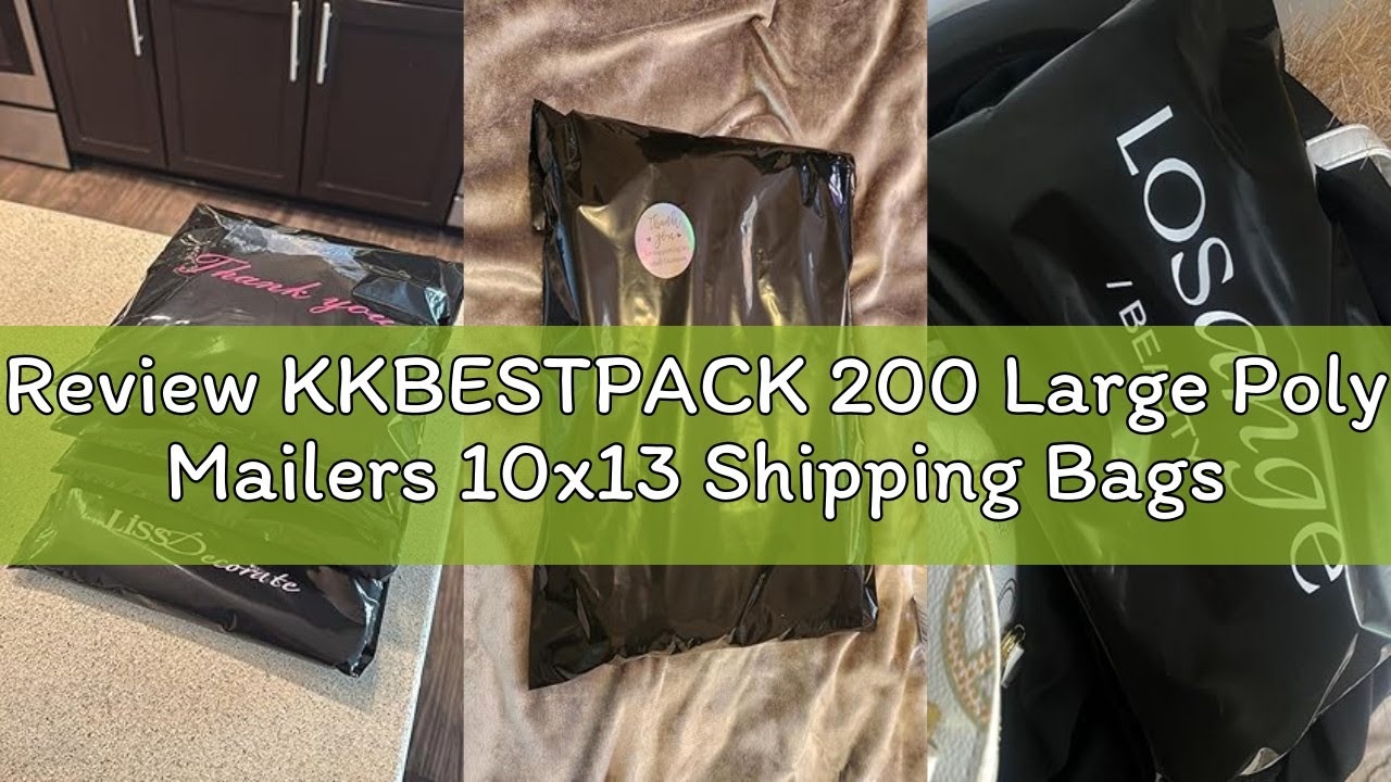 Review KKBESTPACK 200 Large Poly Mailers 10x13 Shipping Bags for Small Business – Self Sealing Packa