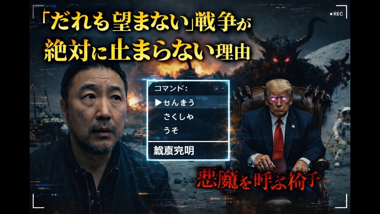 【緊急】止まらないイラン戦争。なぜ誰も止めない？権力の座に「悪魔」を呼ぶ仕組み。ドラクエ世代の罠。あなたの人生がゲームにされている。