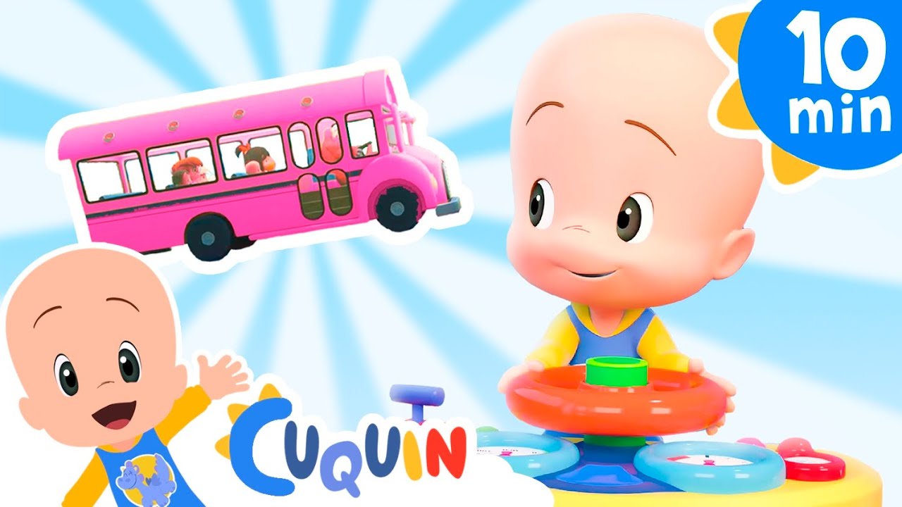 Wheels of the bus pink color | Songs and Education with Cleo and Cuquin