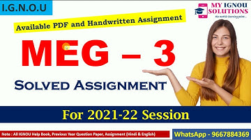 MEG 03 Solved Assignment 2021-22 | British Novel | IGNOU Solved Assignment 2021-22