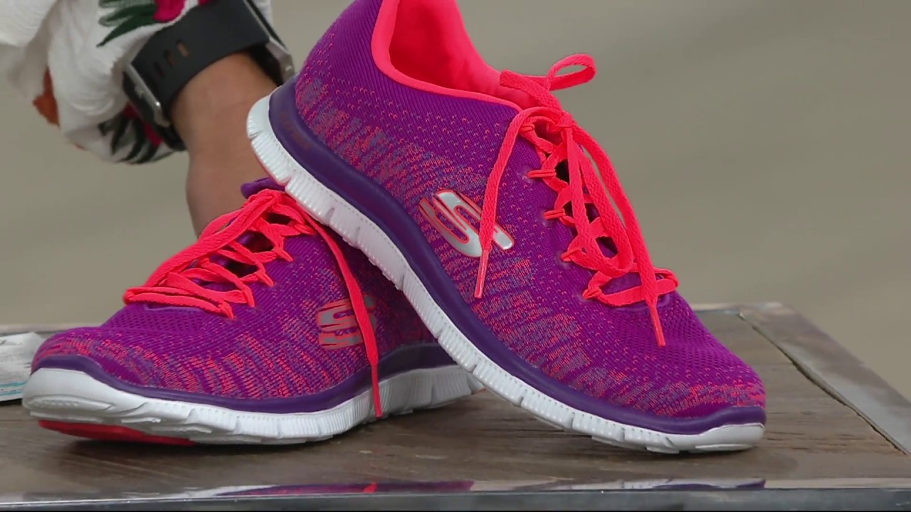 Skechers Flat Knit with Memory Foam Sneakers Jump on QVC Skechers Flat Knit with Memory Foam Sneakers Jump on QVC