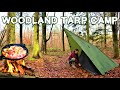 WINTER TARP CAMPING - Solo Woodland Overnighter & Campfire Cooking