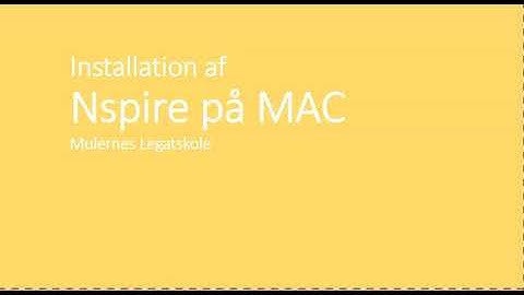 Installation af Nspire på MAC