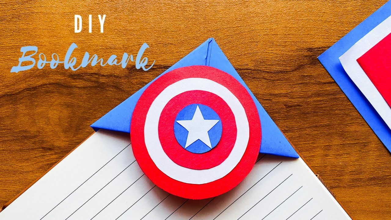 DIY CAPTAIN AMERICA BOOKMARK BOOKMARK IDEAS ORIGAMI CORNER BOOKMARK diy-captain-america-bookmark-bookmark-ideas-origami-corner-bookmark