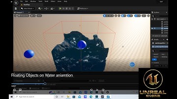 My Unreal Engine 5 homework in 39days：Floating ball on Water animation 我学习虚幻五第39天完成的作业：球浮着与水互动
