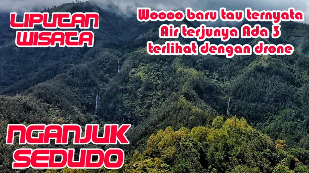Air terjun sedudo luar biasa indah dilihat dengan drone, nganjuk, jawa timur