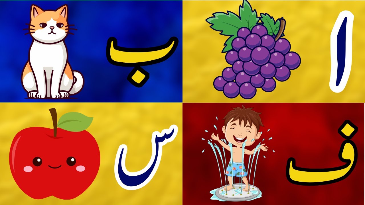 Urdu Alphabet and Words | Urdu Rhymes for children's | Alif say angour ...