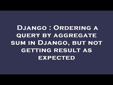 Django : Ordering