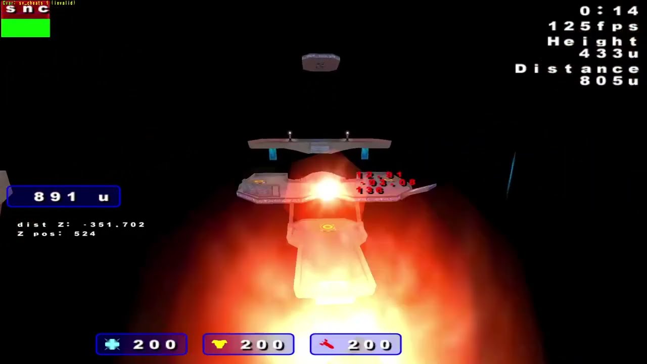 Quake 3 DeFrag (VQ3) | q3ctf4 (Space CTF) | Old School Curve 3x to Platform to Rail