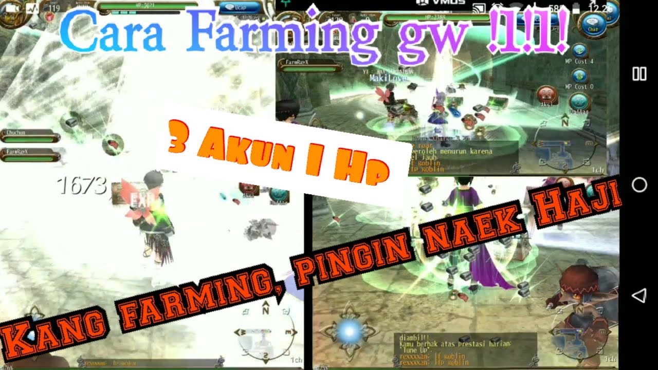 Toram online Cara farming gw , 3 akun 1 hp YouTube