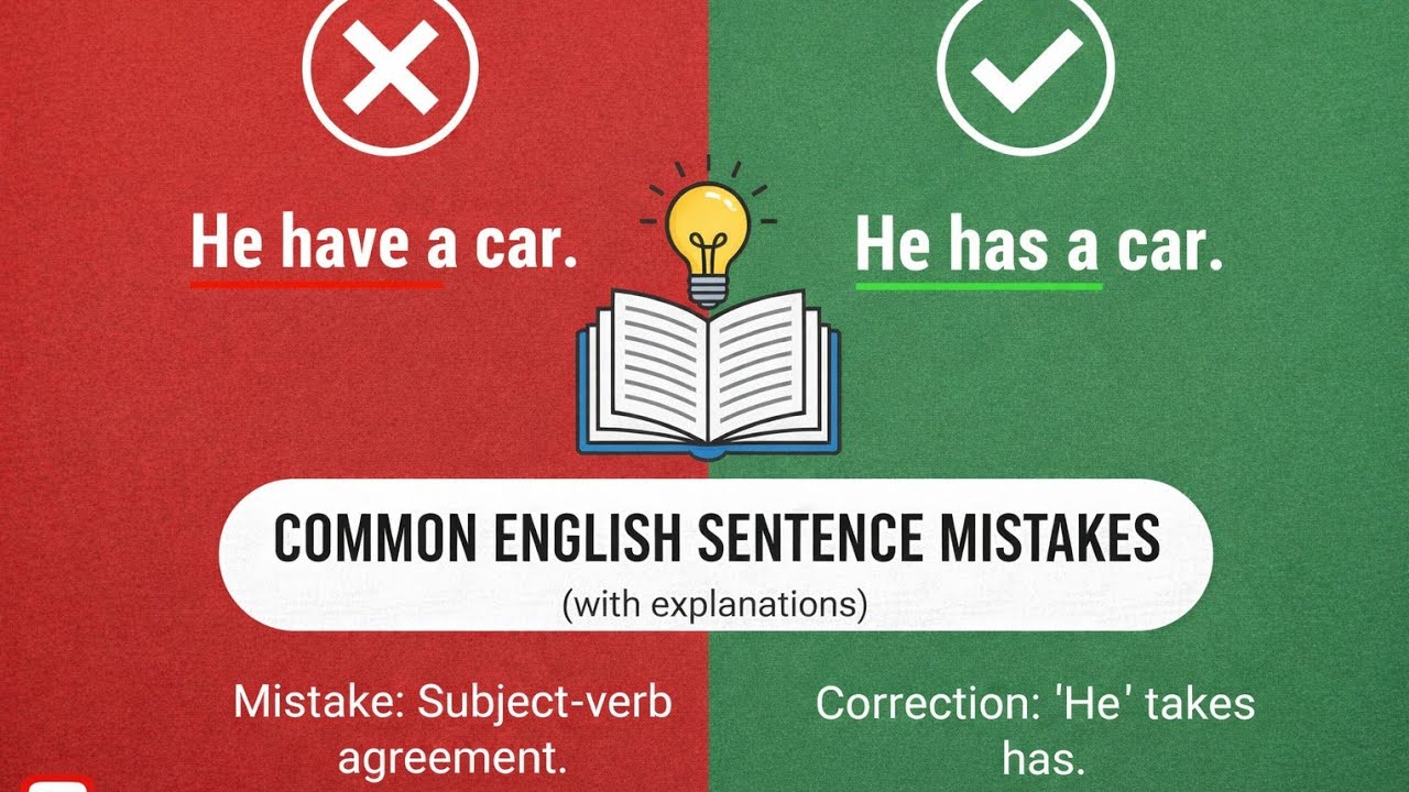 Common English Sentence Mistakes with Explanation 📘 | Learn Correct English✅
