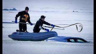 Audi Pulled from Frozen Alaska Lake By KMAX Helicopter. 4k