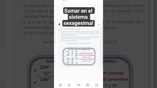 Sumar en el sistema sexagesimal