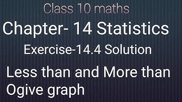 Class 10 maths chapter- 14 Statistics:Exercise -14.4 solution : Less than & More than ogive graph