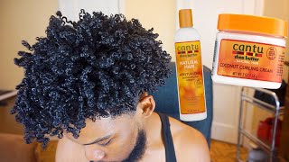 Easy Affordable Men&#39;s Curly Hair Routine! Ft. Cantu Products