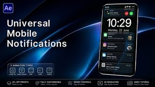 Universal Mobile Notifications for After Effects | Realistic 4K Push Notification Pack