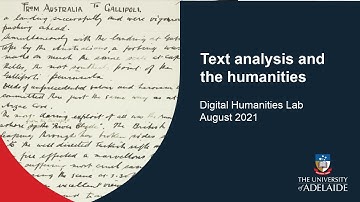 Digital Humanities Lab: Text analysis and the humanities