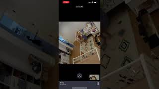 Baby girl leans forward and falls out of crib (Security camera)