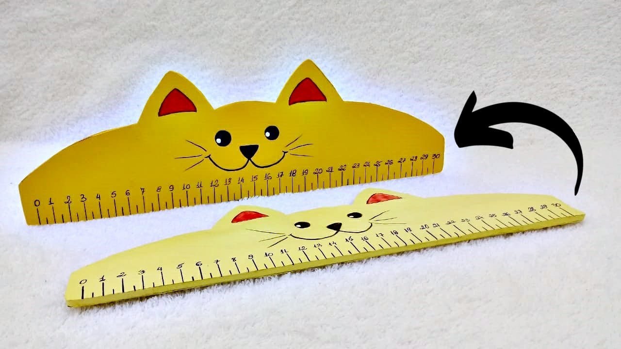 COMO FAZER  RÉGUA DE PAPELÃO🐱📏😍