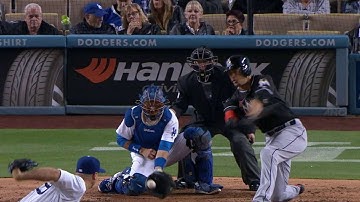 MIA@LAD: Kazmir strikes out Stanton in the 5th inning