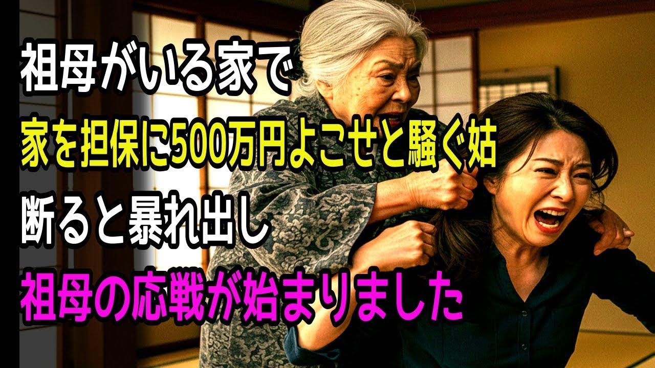 祖母がいる家で家を担保に500万円よこせと騒ぐ姑断ると暴れ出し祖母の応戦が始まりました
