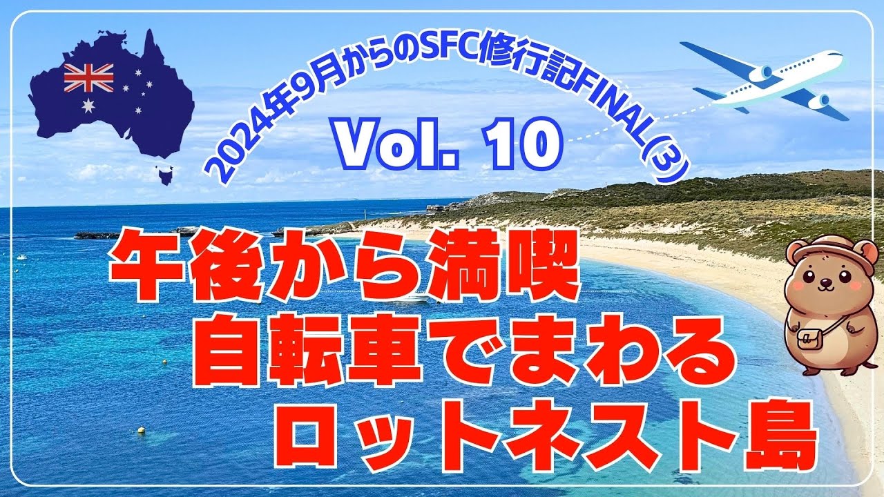 【パース】午後から満喫！自転車でまわるロットネスト島☆クウォッカにも会えた！☆2024年9月からのSFC修行(10)