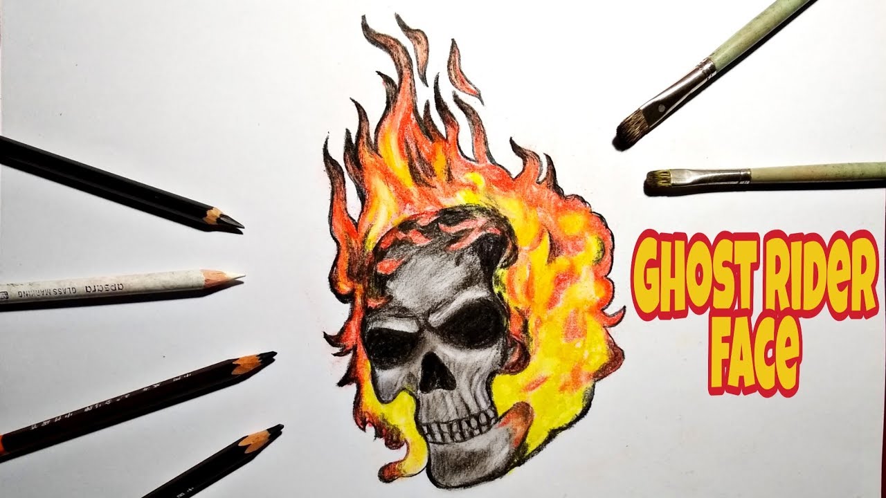 How to Draw Ghost Rider  Ghost Rider Sketch  Drawing Ghost Rider Face   YouTube