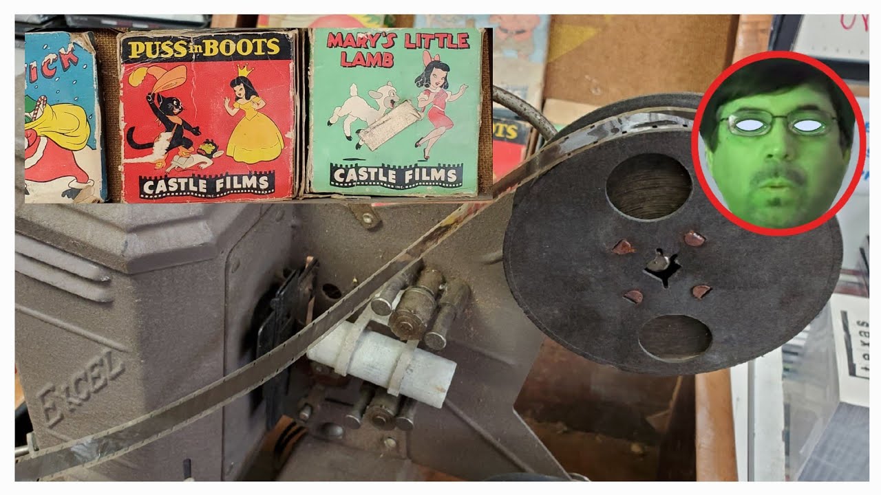Excel 16mm Film Projector and Castle Films Reels