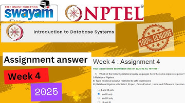 NPTEL Introduction to Database Systems ||Week 4 Assignment 4 Answers Solution Quiz |2025Jan|#nptel