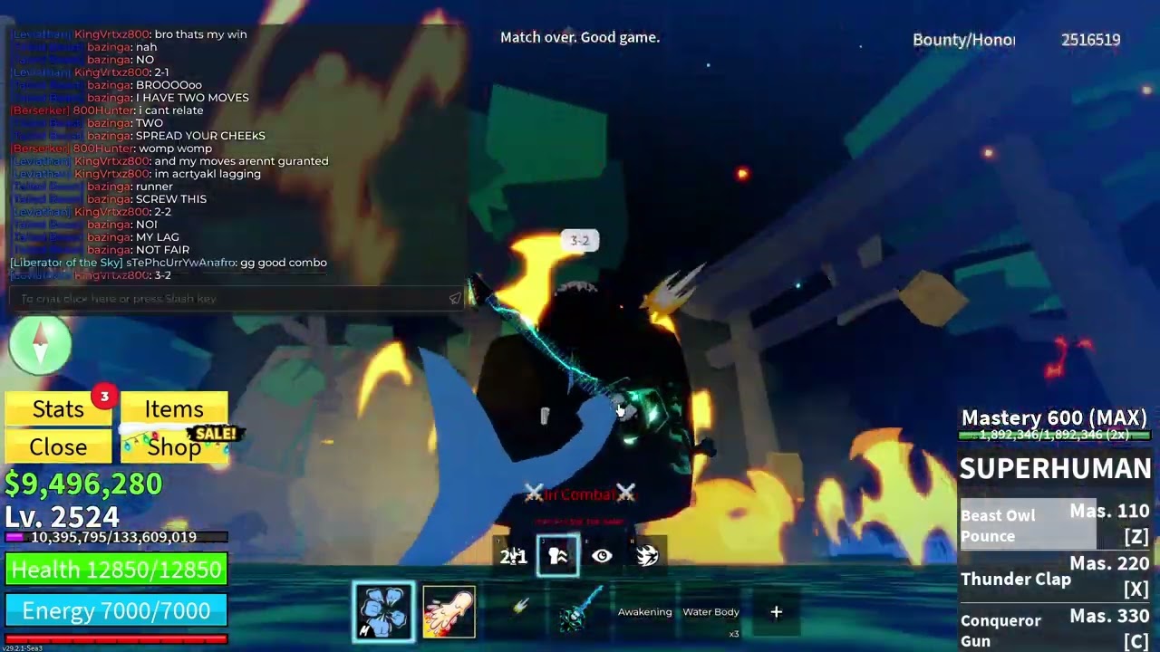 1v1ing a Draco V4 in Blox Fruits, (Crazy comeback)