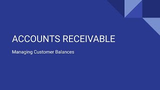 Intacct - AR Managing Balances