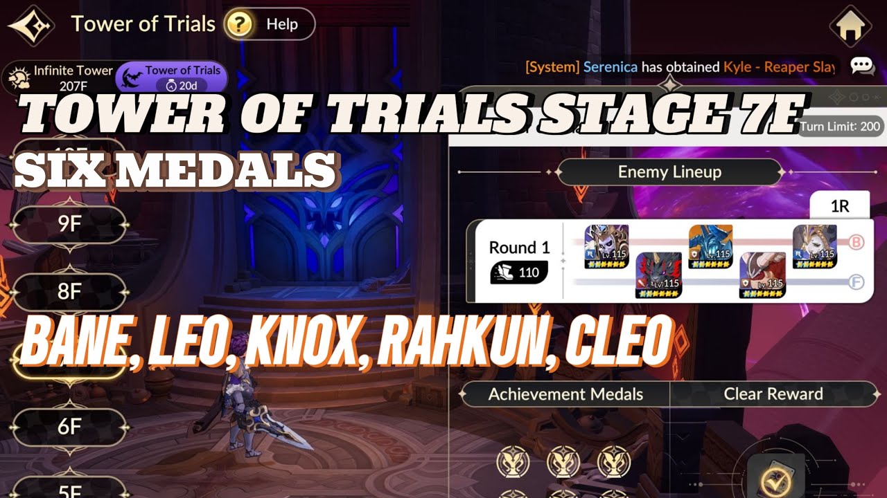 Tower of Trials Stage 7F Six Medals - Seven Knights Re:Birth