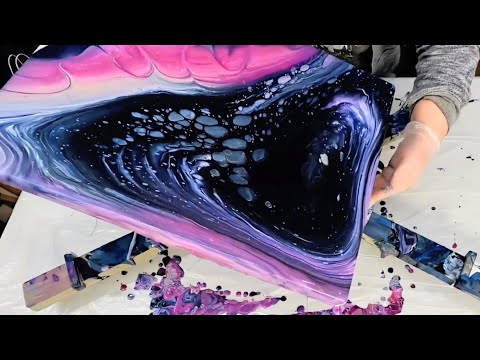 Acrylic GALAXY DIRTY POUR - Creating a Universe in paint!