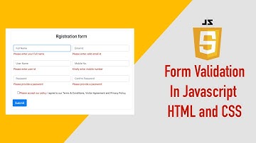 Form Validation Using JavaScript | Complete Form Validation in Javascript in Hindi