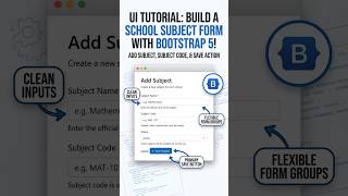 Bootstrap 5 Tutorial: Create an Add Subject UI Form