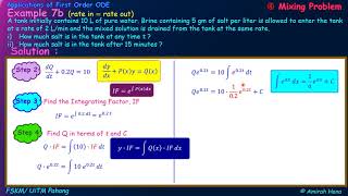 ODE mixing problem (rate in = rate out, example 7b)