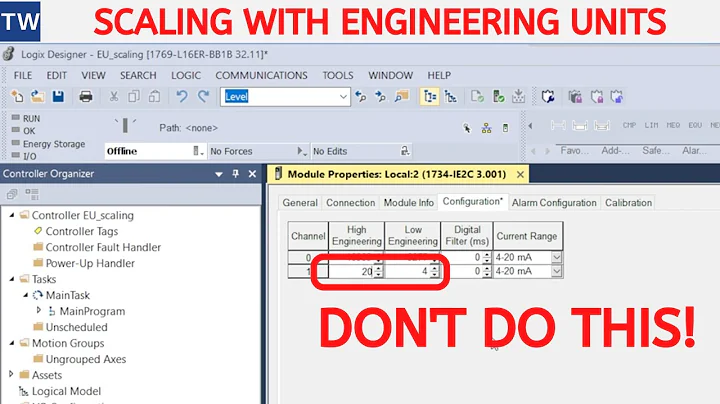 Problem with Scaling 4-20mA with Engineering Units in Studio 5000