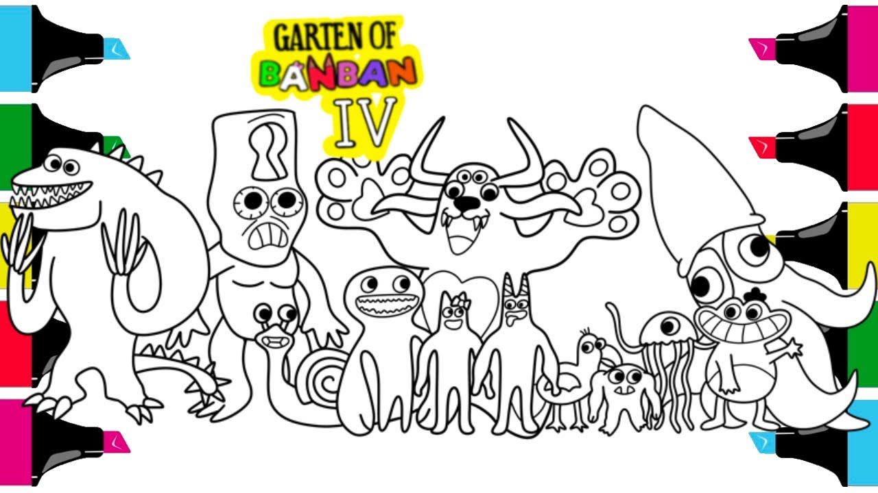 Garten of Banban coloring pages 4 – Having fun with children