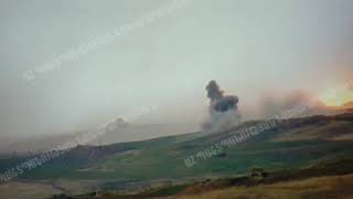 Минобороны Армении: видео удары с термобарических снарядов ТОС-1А «Солнцепёк» по противнику