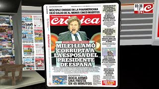 Escándalo mundial: Milei llamó corrupta a la esposa del presidente de España