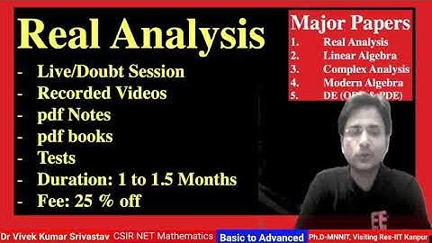 Register: Real Analysis Online Course@CSIR NET/GATE/IIT JAM/PhD/CUCET...Mathematics #onlinecoaching