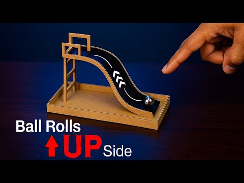 DIY : Making Amazing Slide with Cardboard - The Ball Rolls UP Side