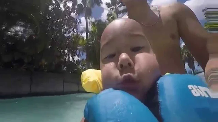 Collin having fun at the waterpark