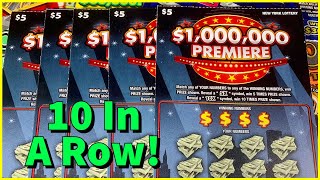 $50 Session! $1,000,000 Premiere... Get Those 2nd Chances In! NY Lotto Scratch Off Session